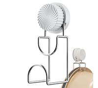 Generico Suction Cup Hook, Rotating Shower Suctions Hooks, Stainless Steel and ABS Wall Organizer, Bathroom Hook for Towels, Shower Caps, Toiletries, and Easy to Install, 5.71x1.89x2.48 Inches