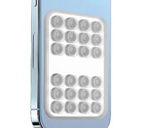 Generico Suction Cup Mirror Phone Holder | Silicone + Mirror, Clear/Black/White | Adhesive Square Mount For Ḿirror | Stick Phone To M̀irror For Hands-Free Viewing