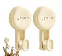 Generico Suction Cup - Shower Hooks 2 Pack Waterproof | Suction Hanger No Damage Bathroom Hook Holder for Glass, Tile, Shower Doors, and Smooth Surfaces, Easy Installation and Reusable