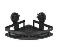 Generico Suction Cup Shower Shelf, Wall Mounted Rack, 11.02x1.97 Inches, Strong Suctions Floating Shelves, Fast Draining Storage Holders for Inside Showers and Bathroom Use, Black