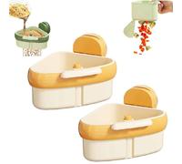 Generico Suction Cup Sink Corner Rack,Corner Sink Strainer,Triangle Kitchen Drain Basket,Faucet Sponge Storage Rack,Button Design,One-Touch Dumping,Food Waste Catcher for sink,for Kitchen (Yellow)