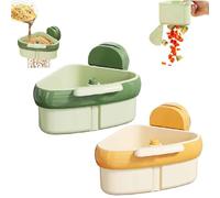 Generico Suction Cup Sink Corner Rack,Corner Sink Strainer,Triangle Kitchen Drain Basket,Faucet Sponge Storage Rack,Button Design,One-Touch Dumping,Food Waste Catcher for sink,for Kitchen (g+y)