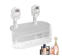 Generico Suction Shower Shelf, Corrugated Storage Rack, 4,71in Strong Hold Suctions, Portable Bottom Drain Design, Space-Saving Corner Mount for Bathroom, Kitchen, Inside Use