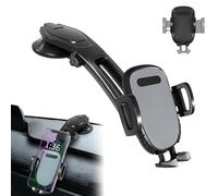 Generico Suction Type Downward Bending Phone Mount, 360 Degree Universal Windshield Silicone Downward Phone Mount, with One Button Release Suction, for Most Phones (Gray)