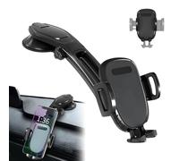 Generico Suction Type Downward Bending Phone Mount, 360 Degree Universal Windshield Silicone Downward Phone Mount, with One Button Release Suction, for Most Phones (Black)