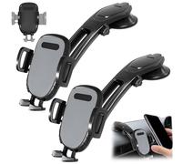 Generico Suction Type Downward Bending Phone Mount, Car Suction Cup Phone Mount, with One-Touch Release Clamp, Universal Car Windshield Silicone Suctions Cup 360 Degree Mounts Holder Stand (Gray*2)