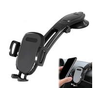 Generico Suction Type Downward Bending Phone Mount, One Button Release Clamp Windshield Holder, Universal Car Silicone Dashboard Suction Cup 360 Degree Adjustable Stand for Most Smartphones