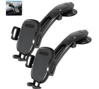 Generico Suction Type Dowward Bending Phone Mount, 360 Downward Bending Phone Mount Car, with One Button Release Clamp for Most Phones (TWO black)