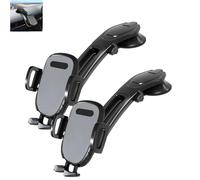 Generico Suction Type Dowward Bending Phone Mount, 360 Downward Bending Phone Mount Car, with One Button Release Clamp for Most Phones (Two gray)