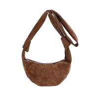 Generico Suede Bags for Women suede crescent crossbody bags for women Zippered Shoulder with Wide Strap Purse Handbags Hobo Underarm Shoulder Trendy 2025 (Brown)