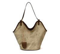 Generico Suede Slouchy Tote for Women Underarm Bags Crescent Bag Suede Handbag Shoulder Hobo Bags Work Purses 2025 2 Pcs Slouchy Bucket Hobo (Khaki)
