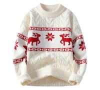 Genérico Suéter de Navidad de Cuello Redondo Mujer Hombre Invierno Jersey Manga Larga Elegante Retro Sweater de Navidad Pullover Casual Christmas Sweater Parejas para Otoño Invierno