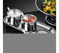 Generico Sugar Bowl With Lid, Seasoning Container With Lid And Spoon, 500ml Stainless Steel Canister For Kitchen Tea Sugar Salt Oil Seasoning Cooking