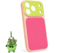 Generico Summer Dopamine Phone Case, Vibrant Contrast Color Dopamine Acrylic Phone Case with Cute ornaments, Compatible with iPhone 13 14 15 16 17 (A,For 16Pro)