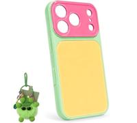 Generico Summer Dopamine Phone Case, Vibrant Contrast Color Dopamine Acrylic Phone Case with Cute ornaments, Compatible with iPhone 13 14 15 16 17 (D,For 15promax)