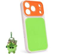 Generico Summer Dopamine Phone Case, Vibrant Contrast Color Dopamine Acrylic Phone Case with Cute ornaments, Compatible with iPhone 13 14 15 16 17 (F,For 14promax)