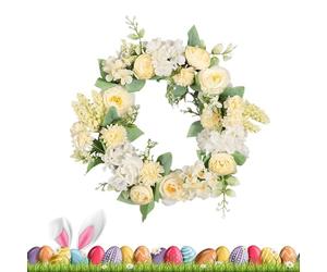 Genérico Summer Front Door Wreath - Spring Door Wreaths | Artificiale LED Light Colorful Festive Decoration | Indoor Outdoor Flower Wreath Decor | For Home Holiday Wedding Party Window Festival