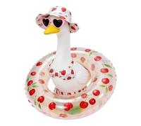 Generico Summer Goose Outfit Waterproof Tropical Costume Cute Duck Clothes | Complete 5-Piece Tropical Set (Includes Hat, Sunglasses, Bikini, Skirt & Inflatable Swim Ring), Waterproof Polyester Design