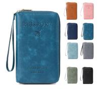 Generico Summer Simple Plain Passport Cases Back To School, Charm Infinite Travel Wallet, Multi-functional Zipper Travels Cards Holder, blocking card holder, for school, outdoor (Peacock Blue)