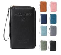 Generico Summer Simple Plain Passport Cases Back To School, Charm Infinite Travel Wallet, Multi-functional Zipper Travels Cards Holder, blocking card holder, for school, outdoor (Black)
