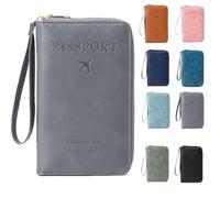 Generico Summer Simple Plain Passport Cases Back To School, Charm Infinite Travel Wallet, Multi-functional Zipper Travels Cards Holder, blocking card holder, for school, outdoor (Grey)