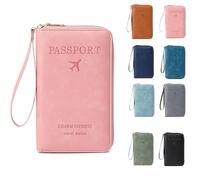 Generico Summer Simple Plain Passport Cases Back To School, Charm Infinite Travel Wallet, Multi-functional Zipper Travels Cards Holder, blocking card holder, for school, outdoor (Pink)