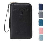 Generico Summer Simple Plain Passport Cases Back To School, Travel Wallet, Multi-functional Zipper Travel Card Holder, for school,travel,outdoor (Black)