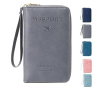 Generico Summer Simple Plain Passport Cases Back To School, Travel Wallet, Multi-functional Zipper Travel Card Holder, for school,travel,outdoor (Gray)