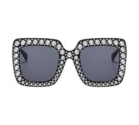 Genérico Sun Diamanti Diavolo - di scintillio scintillanti | alla moda cornice quadrata oversize, glamour accessorio, nero, Consulte la descripción