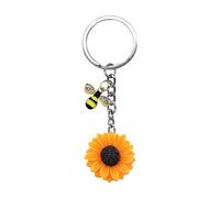 Generico Sunflower Keychain - Bee Keychain | Flower Keychain | Sunflower Key Chain Bee Keychain | Key Ring | Clips Hooks Keyring Friendship Keyring Sunflower Inspirational Keyring For Women, & Men