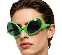 Generico Sunglasses Novelty - Green Tinted Lens, Futuristic Costume Eyewear | Eccentric SciFi Universe Masking, for Halloween Birthday Party