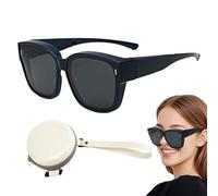 Generico Sunglasses Over Glasses Women, UV Protection Folding Sunglasses, 6.1x5.51x2.28 inches Cimpact Portable Eyewear for Sports, Biking, Fishing, Beach, Outdoor, Travel, Hiking