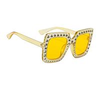 Generico Sunglasses with Rhinestones - for Style | Gradient Rhinestone Sunglasses Featuring Glitter Square Frames, Perfect | Sunglasśes for Women Fōr Outdoor and Fashion Use