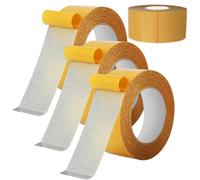 Generico Super Sticky Resistente Clear Tape Double Sided - 3 Roll Cloth Tape, Durable and Leaves No Residue After Removal with Fiberglass Mesh, Universal High Tack Strong Wall Adhesive (5CM)