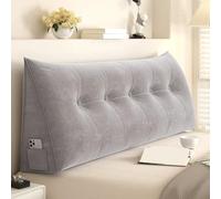 Generico Support Pillow for Bedside Table, Single Wedge Back Cushion with Removable Cover, Padded Sofa Lumbar Support for Reading and Relaxing