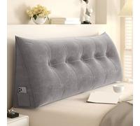 Generico Support Pillow for Bedside Table, Single Wedge Back Cushion with Removable Cover, Padded Sofa Lumbar Support for Reading and Relaxing