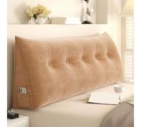 Generico Support Pillow for Bedside Table, Single Wedge Back Cushion with Removable Cover, Padded Sofa Lumbar Support for Reading and Relaxing