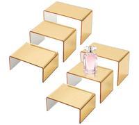 Generico Supporti Espositivi in Acrilico - Ripiano Scaffale Acrilico Dorato | Organizzatore Per Collezioni Con Tre Dimensioni Ideale Per Caffè, Matrimoni, Negozi, Credenze E Casa