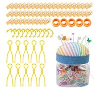 Generico Supporti per Morsetti per Bobina - Supporti per Bobine di Filo in Silicone, Fermagli per bobinae Colorati per Cucire | Barattolo portaspilli con Clip per da Cucire per rocchetti di Filo