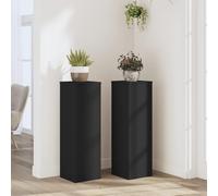 Generico Supporti per Piante 2 pz Neri 25x25x80 cm Legno Multistrato,Nero,18.35kg,852943