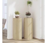 Generico Supporti per Piante 2 pz Rovere 25x25x80 cm in Multistrato,Marrone,18.35kg,852944