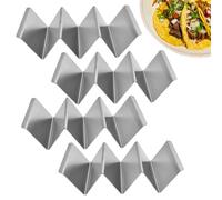 Generico Supporti per taco - Set di 4 supporti per tortilla in acciaio inossidabile | per tacos antiruggine da 20,6 * 10 * 5 cm a forma di W per la casa e il ristorante e servi i tacos con facili