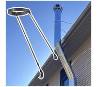 Generico Supporti per Tubi del Camino e staffe per Tetto per Tubi di Diametro da 3,125" a 11", Staffa di Fissaggio a Parete/Pavimento per Tubi della Stufa Esterna, Resistente e Regolabile (Diametro 4