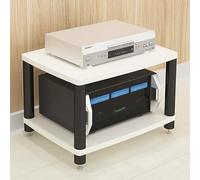 Generico Supporto Audio AV Multistrato e Supporto multimediale Video, Moderno mobiletto Aperto per Giradischi, Dvd e CD, ripiano Stereo a 2 Livelli per casa, Ufficio e teatro (Bianco, 60x48x42 cm)