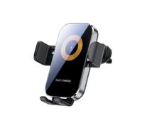 Generico Supporto Auto Ricarica Wireless 15W Universale | Auto, cruscotto, presa d'aria, ricarica rapida da 15 W, morsetto automatico, wireless Qi(Silver)