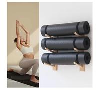 Generico Supporto autoportante in Legno per tappetini da Yoga e rulli in Schiuma - Scaffale Robusto per Palestra, Studio, organizzazione Domestica, Accessori Fitness, Soluzione salvaspazio