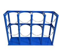 Generico Supporto bombole Indipendente per bombole di azoto, CO2 e O2 da 10, 18, 26, 34 Pollici - Base in Acciaio e ripiano Fisso, Supporto per Ossigeno Verticale, Resistente 85x22x60 cm