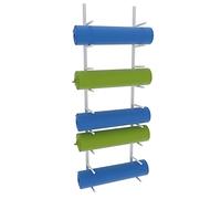 Generico Supporto da Parete a 9 Ripiani per tappetini da Yoga e rulli in Schiuma - Organizer per tappetini da Allenamento Durevole e salvaspazio per Palestra Domestica, Studio, Garage - Soluzione Fit