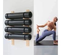 Generico Supporto da Parete per tappetini da Yoga - Organizzatore Multistrato per rulli in Schiuma e tappetini per Esercizi - Porta Attrezzi Resistente per la Palestra Domestica, Design salvaspazio