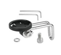 Generico Supporto Faro Bici - Regolabile ABS Acciaio Portafaro | Supporto Ciclocomputer | Libera Spazio Manubrio, Nichelato Antiruggine, Vite M6, Chiavi Esagonali M4/M5 Incluse